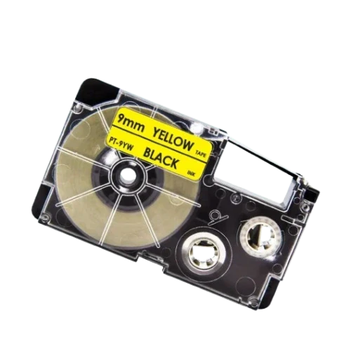 Casio XR-9YW Sort tekst / Gul tape 9 mm x 8 m tape - Kompatibel